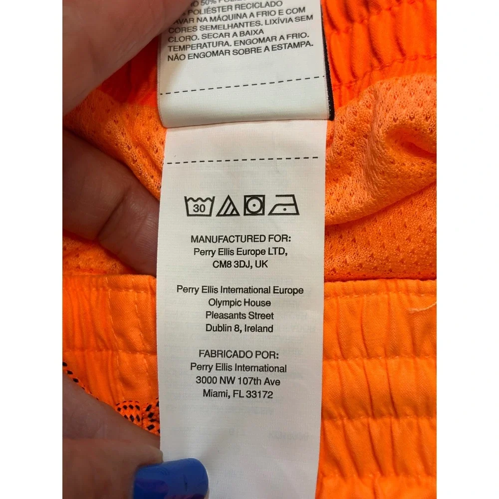Nike Swim Trunks Mens Large Neon Orange Mesh Lined Board Shorts NESSC472
